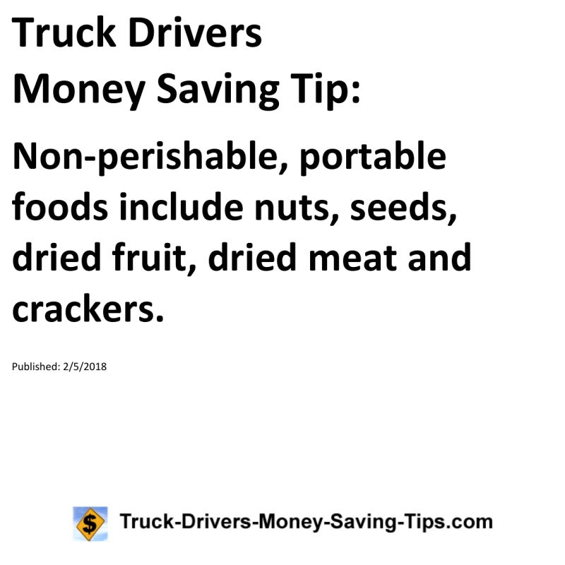 Truck Drivers Money Saving Tip for 02-05-2018