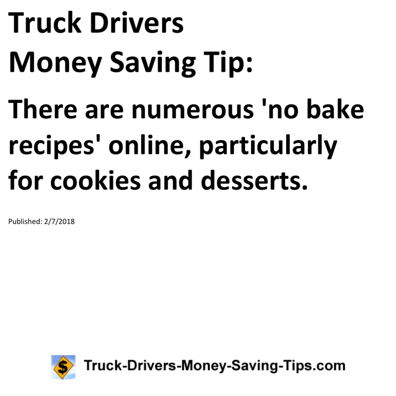 Truck Drivers Money Saving Tip for 02-07-2018