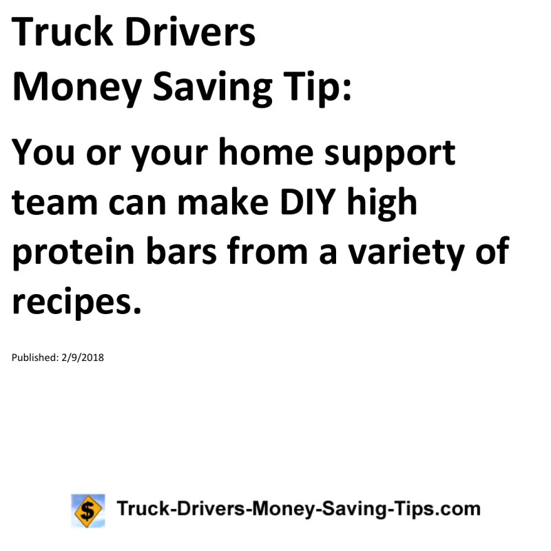 Truck Drivers Money Saving Tip for 02-09-2018