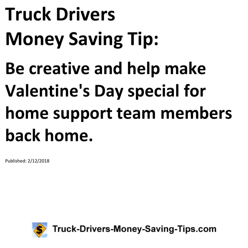 Truck Drivers Money Saving Tip for 02-12-2018