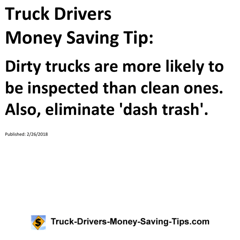 Truck Drivers Money Saving Tip for 02-26-2018