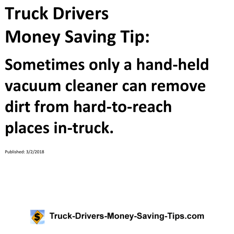 Truck Drivers Money Saving Tip for 03-02-2018