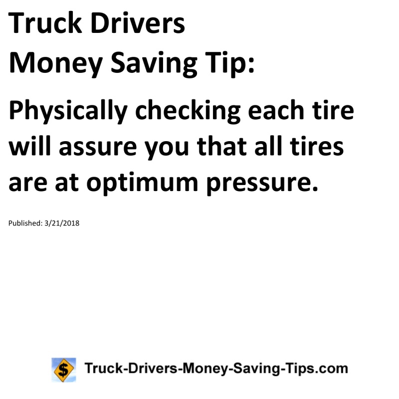 Truck Drivers Money Saving Tip for 03-21-2018