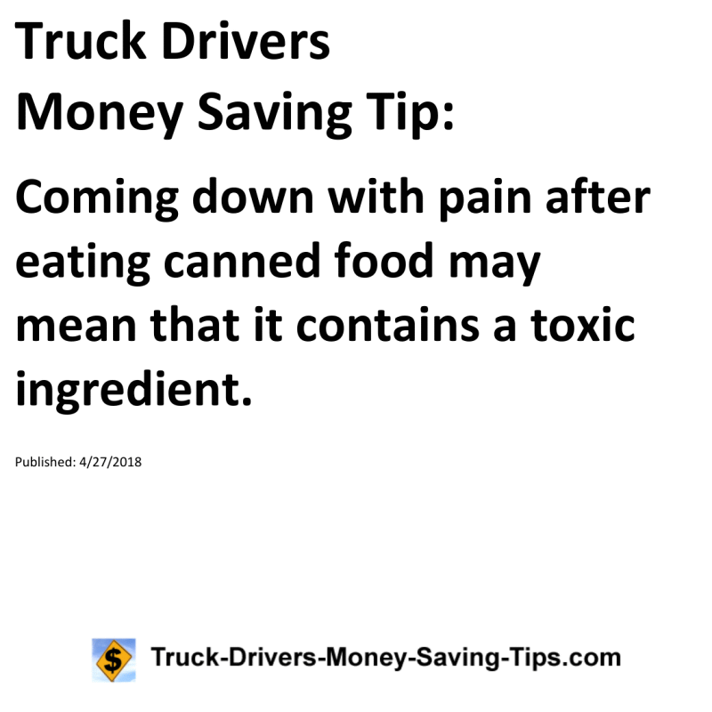 Truck Drivers Money Saving Tip for 04-27-2018