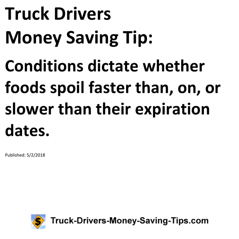 Truck Drivers Money Saving Tip for 05-02-2018