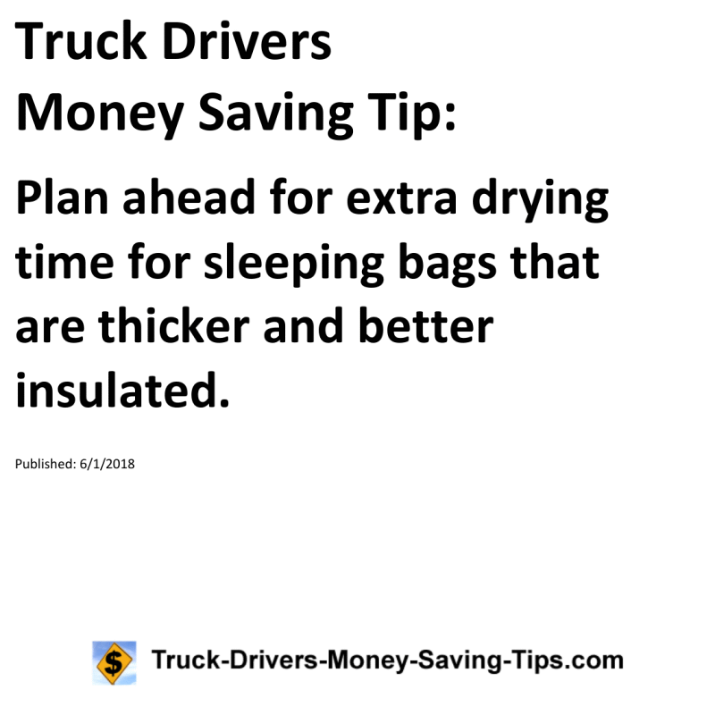 Truck Drivers Money Saving Tip for 06-01-2018