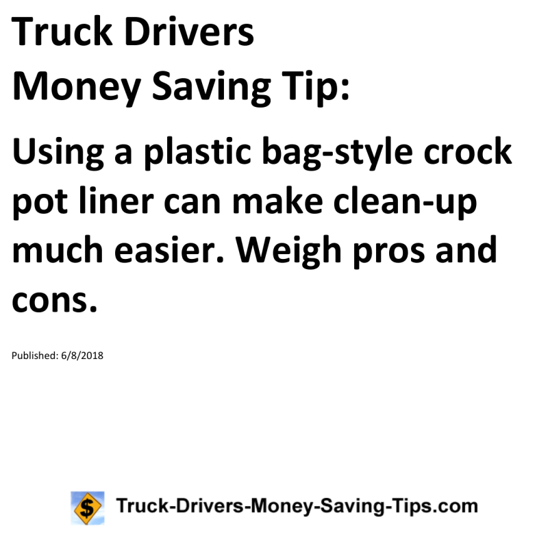 Truck Drivers Money Saving Tip for 06-08-2018