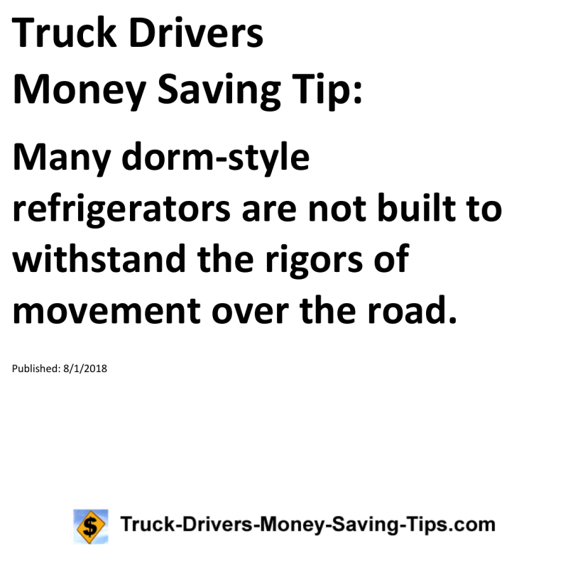 Truck Drivers Money Saving Tip for 08-01-2018