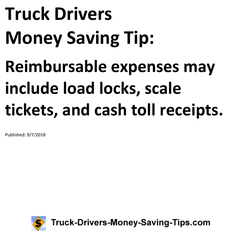 Truck Drivers Money Saving Tip for 09-07-2018