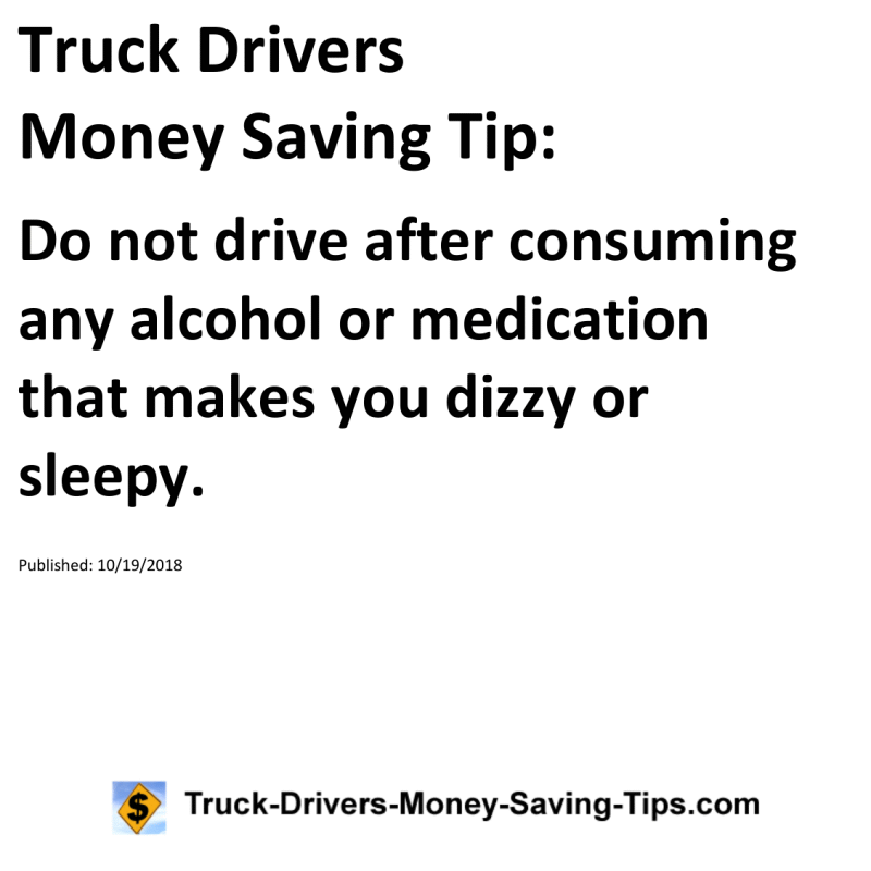 Truck Drivers Money Saving Tip for 10-19-2018