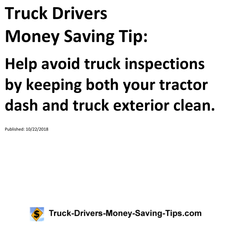 Truck Drivers Money Saving Tip for 10-22-2018