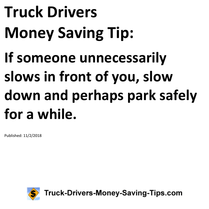 Truck Drivers Money Saving Tip for 11-02-2018