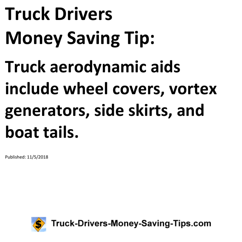 Truck Drivers Money Saving Tip for 11-05-2018