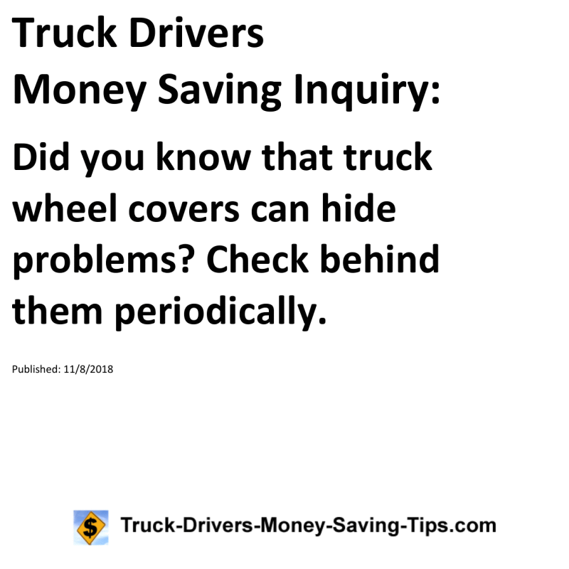 Truck Drivers Money Saving Inquiry for 11-08-2018