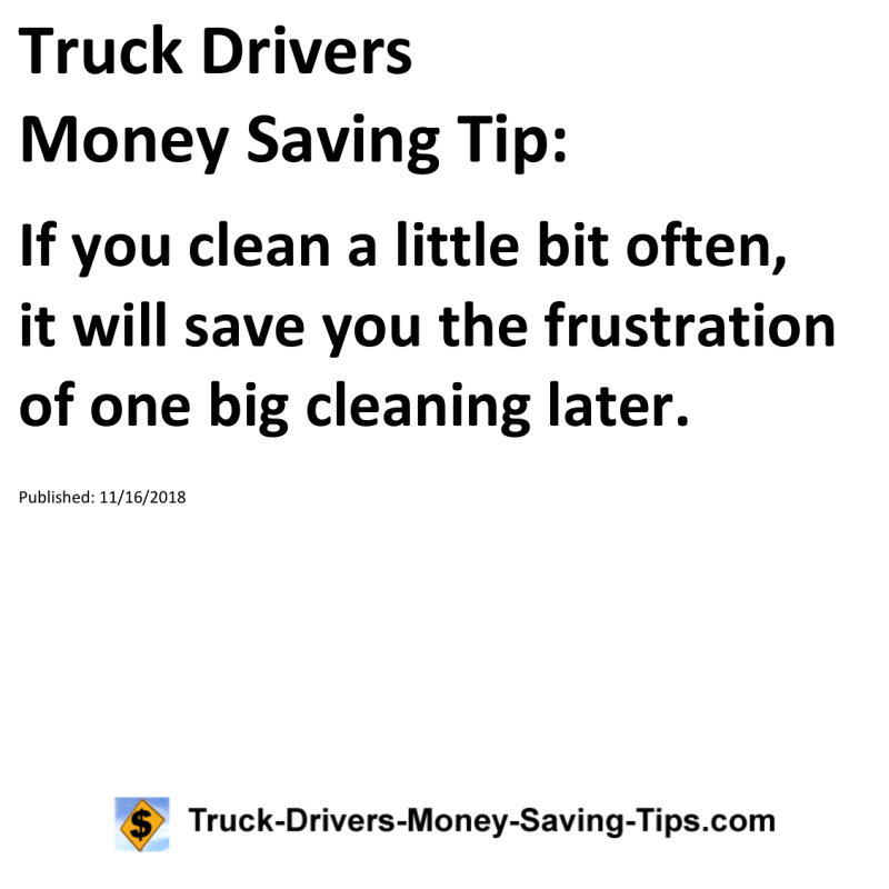 Truck Drivers Money Saving Tip for 11-16-2018