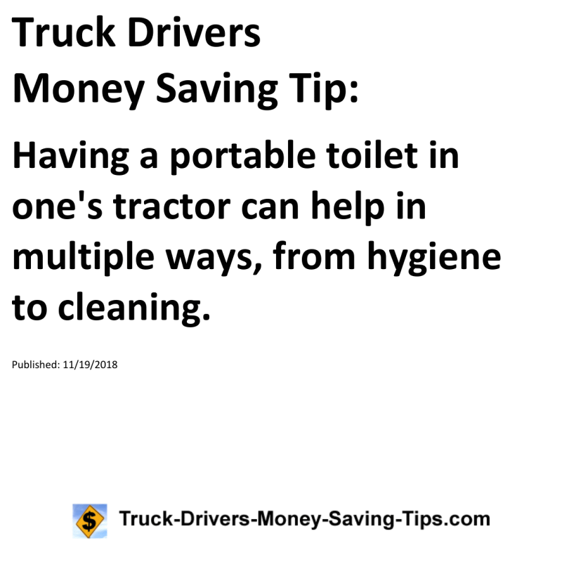 Truck Drivers Money Saving Tip for 11-19-2018