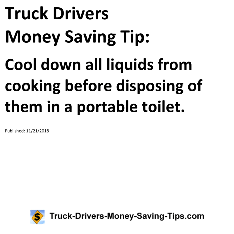 Truck Drivers Money Saving Tip for 11-21-2018