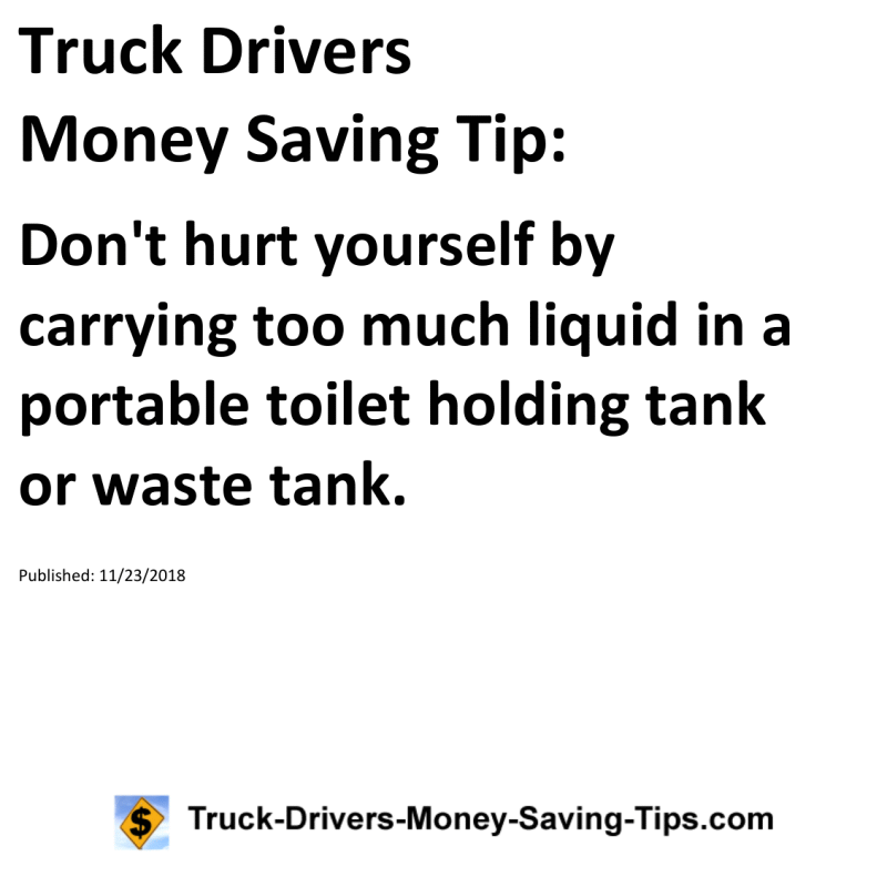 Truck Drivers Money Saving Tip for 11-23-2018