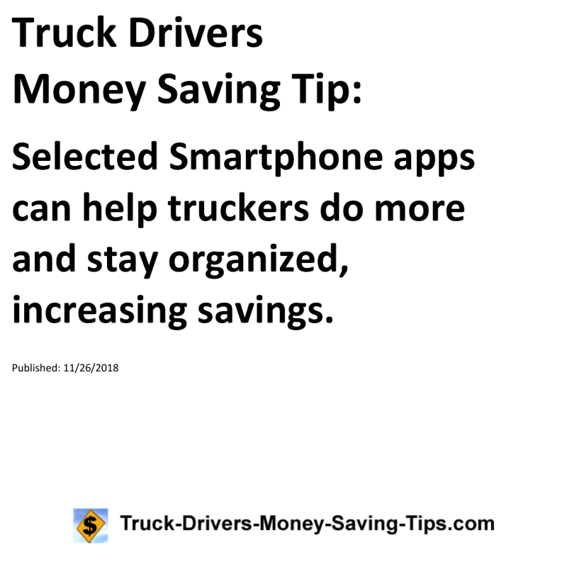 Truck Drivers Money Saving Tip for 11-26-2018