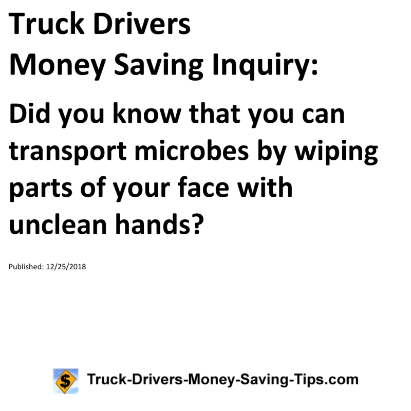 Truck Drivers Money Saving Inquiry for 12-25-2018