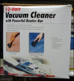12-volt vacuum cleaner box in a truck stop.
