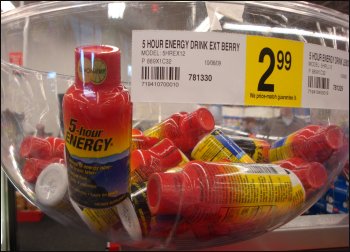 A bowl of 5-Hour Energy shots at a Staples office supply store in South Carolina.