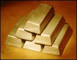 Gold bars as an investment.