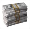A stack of bills, U.S. money
