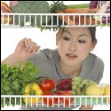 Woman selecting fruit and vegetables.