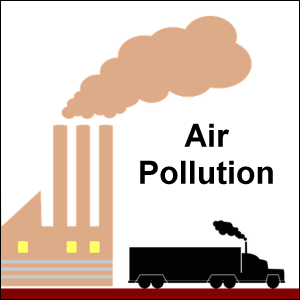 Air pollution can come from many sources, including manufacturing plants and big trucks.