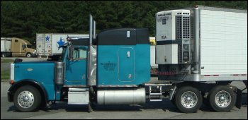 Photo of a truck with an emphasis on air resistance or drag.