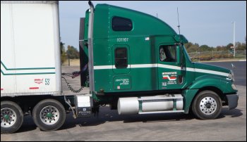 Photo of a truck with an emphasis on air resistance or drag.