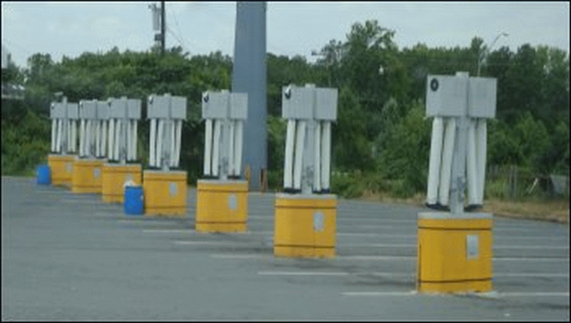 Row of CabAire individual units in a North Carolina truck stop.