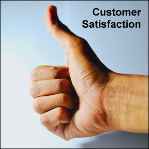 Thumbs up, customer satisfaction.