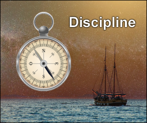 Discipline with a compass in sailing is an allegory for discipline in budgeting and saving money.