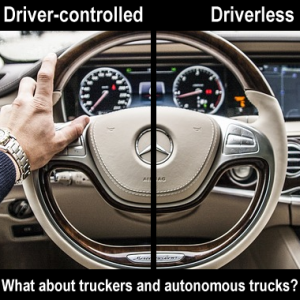Driver-controlled vs. Driverless vehicles. What about driverless trucks?