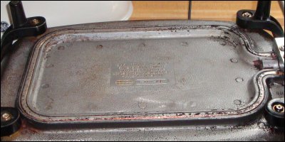 electric skillet bottom, showing heating element