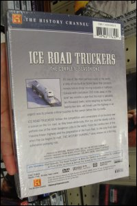 A photo of the back of a DVD package of Ice Road Truckers, Season One.