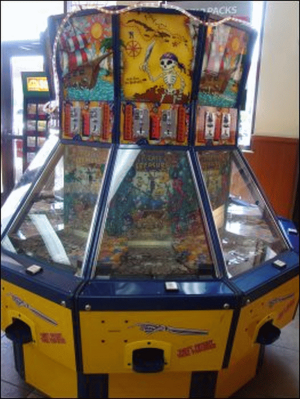 Coin pusher game at a truck stop.