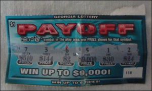 A Payoff lottery ticket.