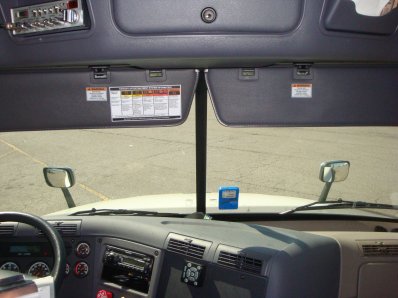 Driver's and passenger's extendable visors in 'extended' positions.