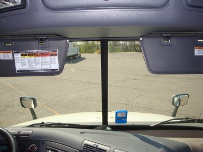 Driver's and passenger's extendable visors in 'normal' positions.