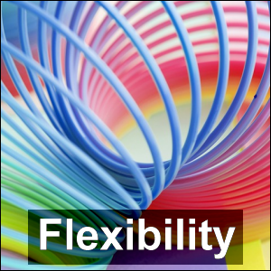 Rainbow colored Slinky is symbolic of flexibility in budgeting.