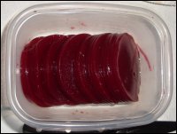 A close-up view of sliced jellied cranberry sauce.