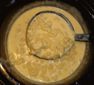 After some of the cheese sauce has been spooned out over the steamed broccoli, we're ready to serve.