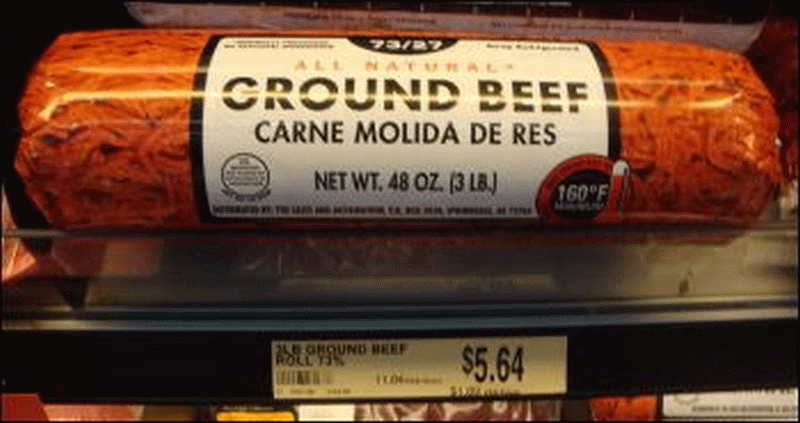 A 3-pound chub of ground beef.