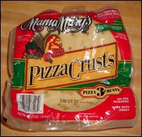 Mama Mary's pre-made pizza crusts, three to a package.