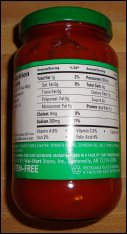 Store brand pizza sauce – front label.