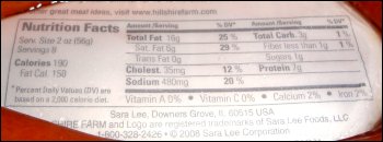 Nutrition Facts for Hillshire Farms' Polska Kielbasa.