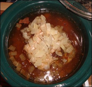 A delicious pot roast, cooked to perfection! From this almost 2-pound piece of meat, we made three meals for two people.